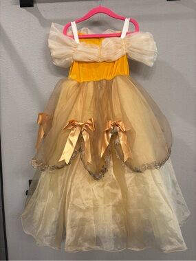 Belle Gold and Cream Princess Tulle Costume Dress for Kids
